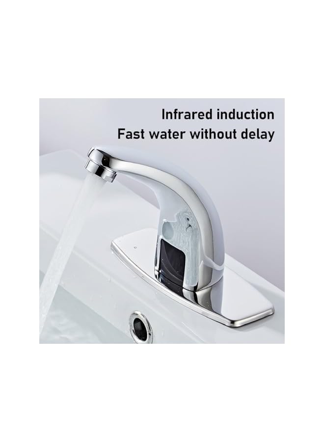 The Bros Touchless Bathroom Faucet, Sensor Faucet, Multifunctional Infrared Sensing High Sensitivity Handsfree Energy Saving Automatic Sensor Bathroom Alloy DC Type - Image 5
