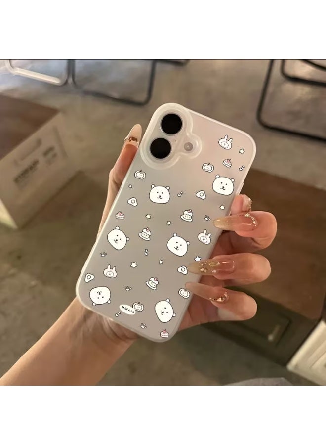 Temu A scratch-resistant phone case with a cute bear design, transparent and secure, cartoon design, high-quality color artwork, durable material, stylish and comfortable protection, compatible with iPhone 16