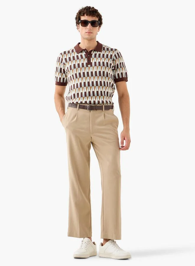 Iconic Iconic Jacquard Textured Polo T-shirt