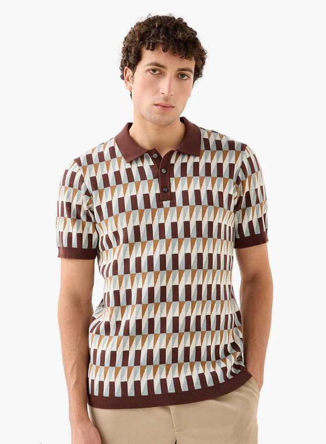 Iconic Jacquard Textured Polo T-shirt