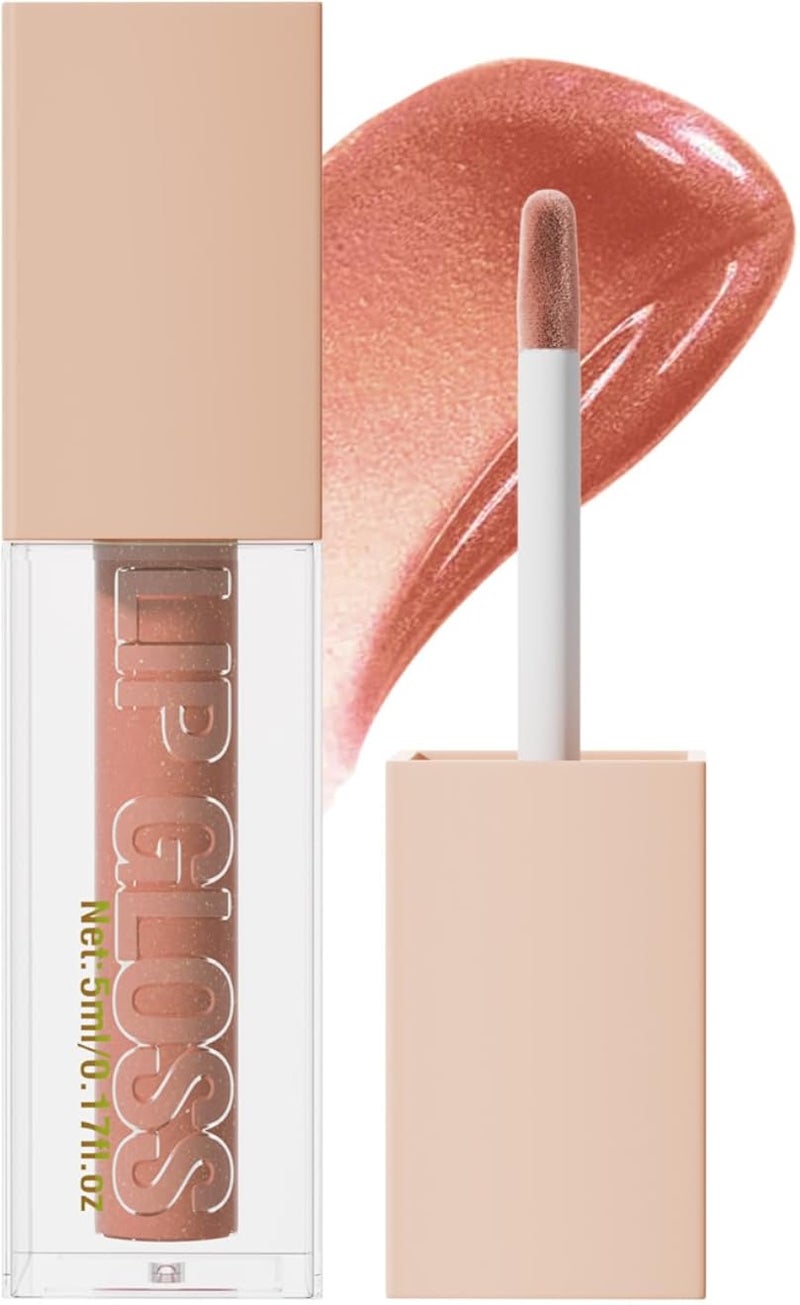 ملمع شفاه GQ Lifter Gloss، ملمع شفاه مرطب بحمض الهيالورونيك، لمعان عالي لشفاه أكثر امتلاءً، توباز، تيراكوتا محايد، 0.18 أونصة (09#TOPAZ، 0.18 أونصة سائلة (عبوة من 1))