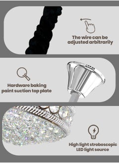 YATAI LIGHTING The LED Crystal Chandelier is a modern silver crystal chandelier with adjustable light and height, perfect for various settings such as living rooms, restaurants, and bedrooms.  - Image 4