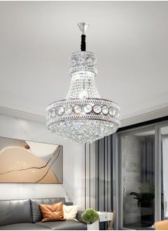 YATAI LIGHTING The LED Crystal Chandelier is a modern silver crystal chandelier with adjustable light and height, perfect for various settings such as living rooms, restaurants, and bedrooms.  - Image 5