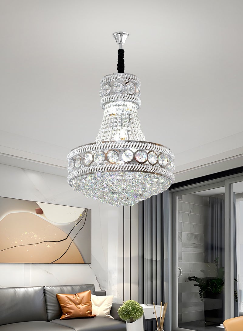 YATAI LIGHTING The LED Crystal Chandelier is a modern silver crystal chandelier with adjustable light and height, perfect for various settings such as living rooms, restaurants, and bedrooms.  - Image 5