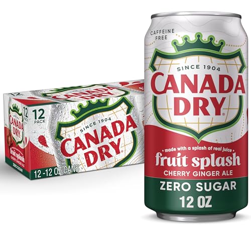 Canada Dry Zero Sugar Cherry Gingerale Fruit Splash 12oz, Pack of 12 - Image 1