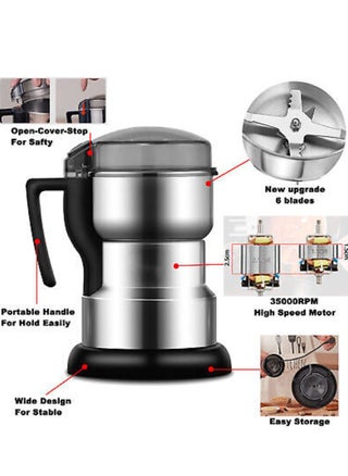 Electric stainless steel spice and coffee grinder with handle 400 watts 400g  large size multi-functional - pzsku/Z11251D8DBC85A2514BB2Z/45/1748858921/0982e246-afd7-4062-a3ab-6a4594756082