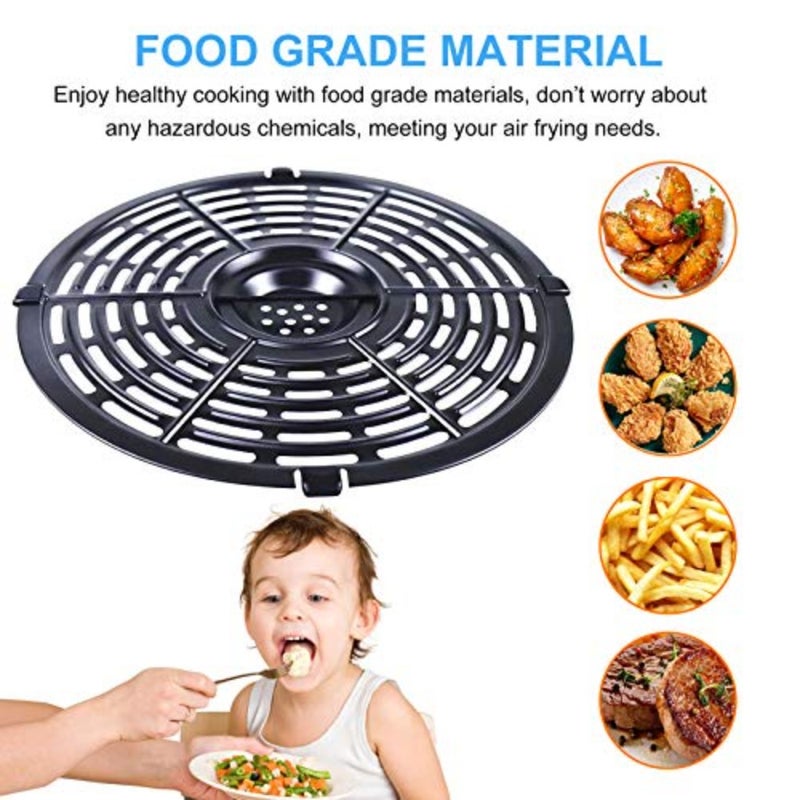 Air Fryer Grill Pan for Power XL 5QT, 8.7'' Round Non-Stick Air Fryer Replacement Tray Rack Parts Accessories Crisper Plate Grill Plate - Image 4