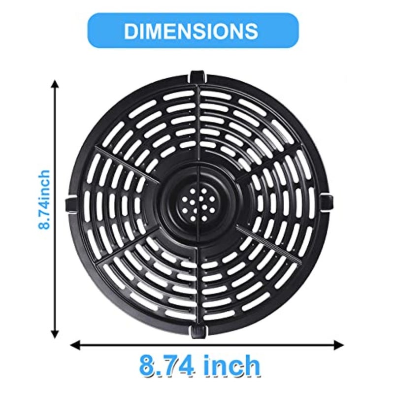 Air Fryer Grill Pan for Power XL 5QT, 8.7'' Round Non-Stick Air Fryer Replacement Tray Rack Parts Accessories Crisper Plate Grill Plate - Image 3