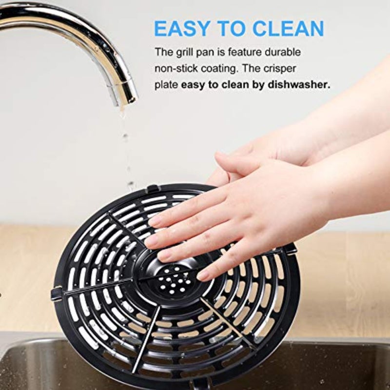Air Fryer Grill Pan for Power XL 5QT, 8.7'' Round Non-Stick Air Fryer Replacement Tray Rack Parts Accessories Crisper Plate Grill Plate - Image 5