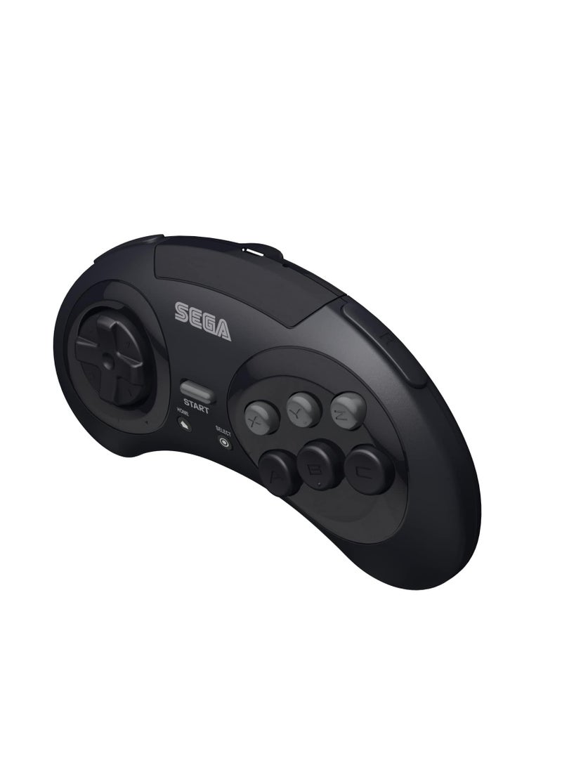Retro Bit - Retro-Bit Sega Genesis 2.4 Ghz Wireless Controller for Sega Genesis Original/Mini, Switch, PC, Mac - Includes Controller, 2 Receivers & Storage Case (Black) - Image 1