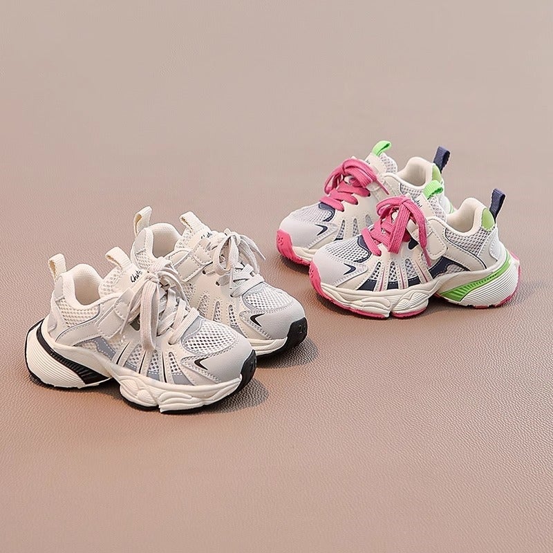 Girls'' Sports Shoes 2025 New Autumn Children''s Dad Shoes for Girls, Mesh Breathable Shoes, Autumn Style White Shoes for Girls - Image 3