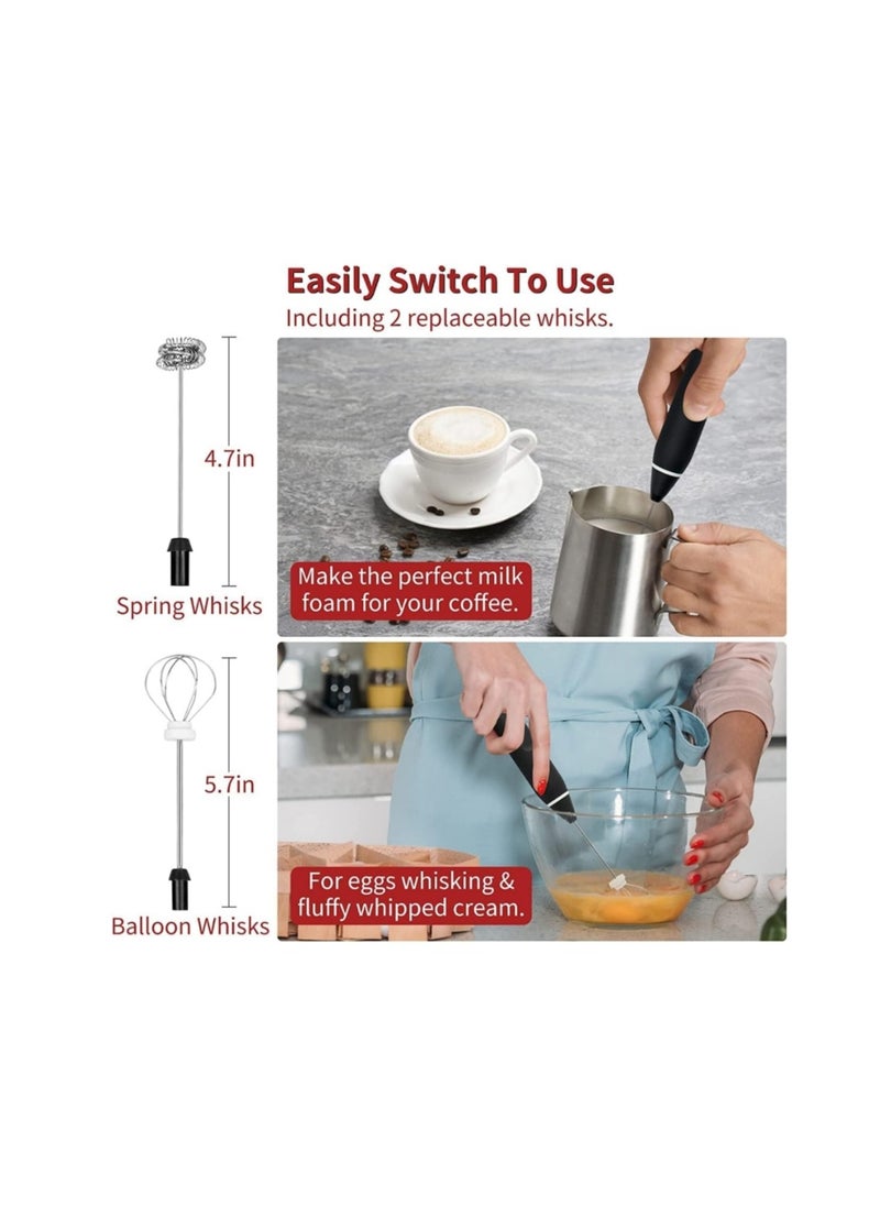 Generic 3-Piece Electric Milk Frother And Whisk Set Multicolour  - Image 2