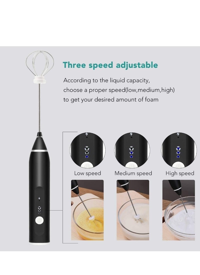 Generic 3-Piece Electric Milk Frother And Whisk Set Multicolour  - Image 5