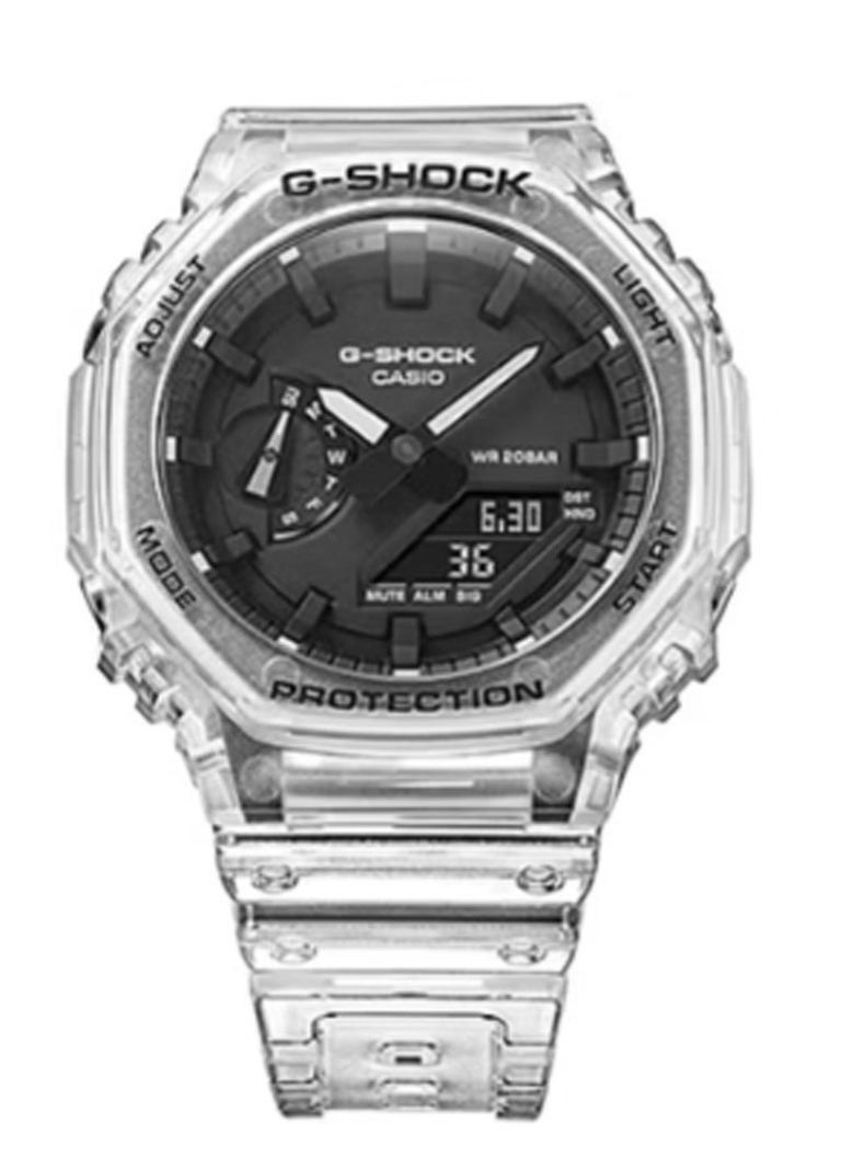 G-SHOCK - Analog Digital Transparent Resin Band Watch For Men's GA-2100SKE-7ADR - Image 1