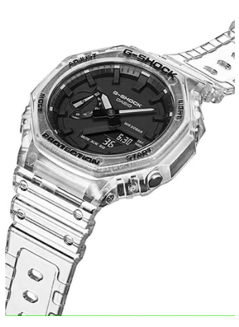 G-SHOCK - Analog Digital Transparent Resin Band Watch For Men's GA-2100SKE-7ADR - Image 1