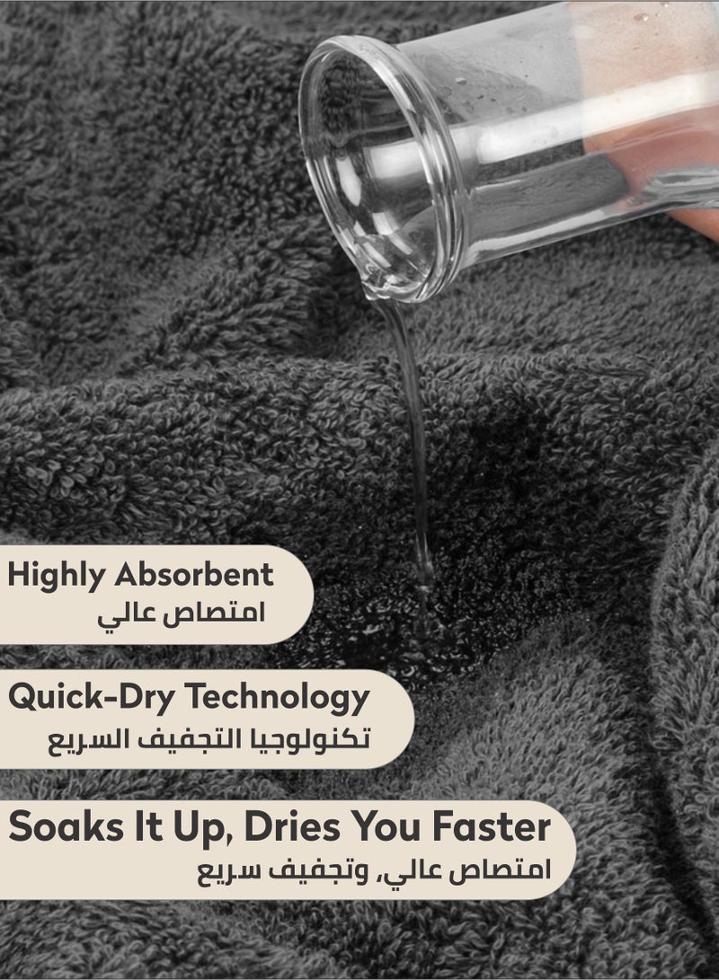 دوناتيلا طقم ملاءة حمام من القطن الممشط 100 ٪ 2 قطعة (85 * 172 سم) 600 جرام لكل متر مربع منشفة كبيرة ، ماصة للغاية ، سريعة الجفاف ، أفضل منشفة للحمام والسبا والفندق ، رمادي - Image 4