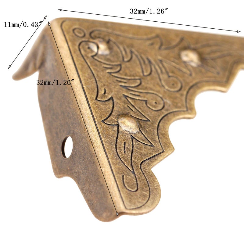 Dophee 8Pcs Antique Brass Jewelry Box Corner Case Chest Corner Protector Guard Edge Cover - Image 5