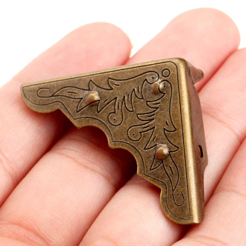 Dophee 8Pcs Antique Brass Jewelry Box Corner Case Chest Corner Protector Guard Edge Cover - Image 2