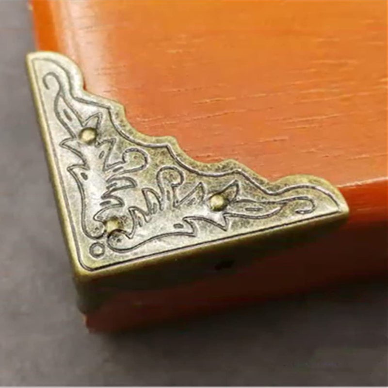 Dophee 8Pcs Antique Brass Jewelry Box Corner Case Chest Corner Protector Guard Edge Cover - Image 4