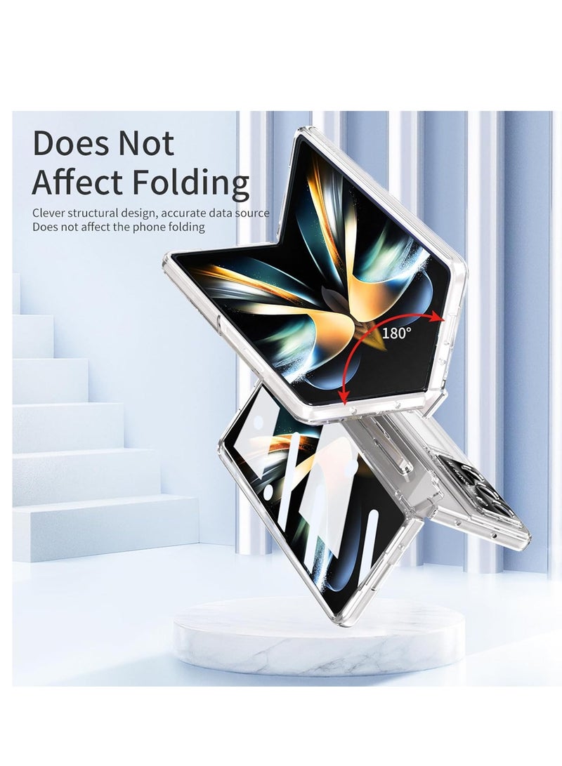 SYOSI Compatible for Samsung Galaxy Z Fold 6 Case with S Pen Holder & S Pen, Screen Protector Hinge Cases with Kickstand, Transparent, Built-in Screen Protector, Stylus Slot, Anti-Yellowing - Image 5