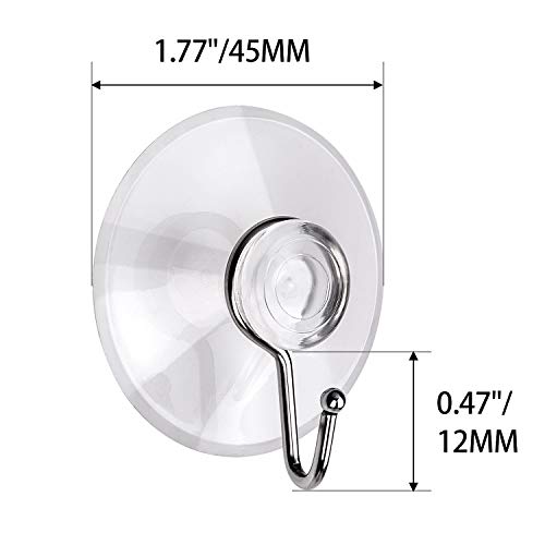 Awpeye 60 Pack Universal Clear PVC Suction Cups with Hooks for Shower, Window, Kitchen, Bathroom, Wall, Glass - Image 2
