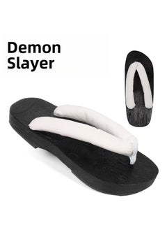 Japanese Wooden Clogs Mens Anime SandalsWhite White