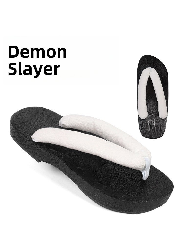 Generic - Japanese Wooden Clogs Mens Anime SandalsWhite White - Image 1