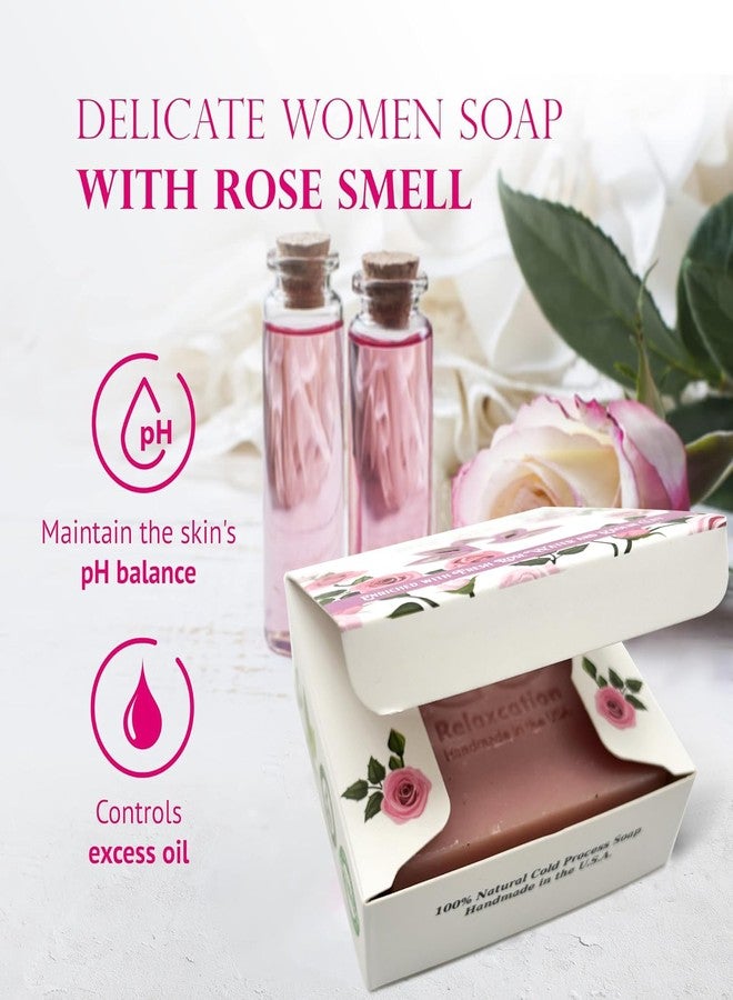 Relaxcation ROSE Natural Bar Gentle and Luxurious Soap with Fresh Rose Water, Kaolin Clay, Moisturizing Coconut Oil - Gentle Pink Soap for Face Sensitive skin - Perfect for Face and Body - 4.5 oz - Image 4