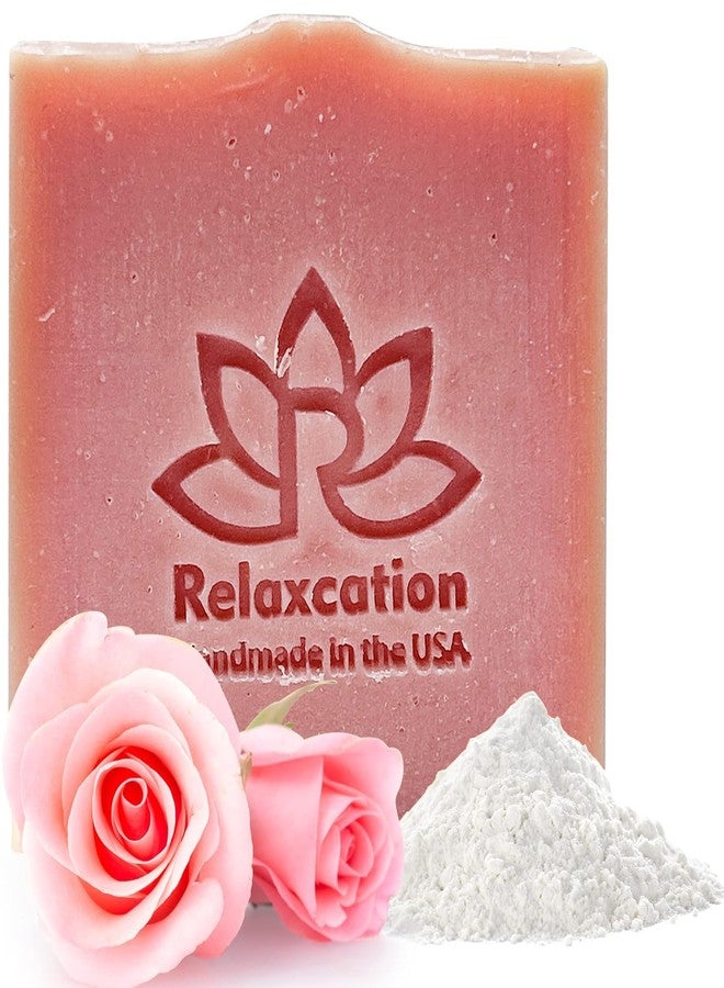 Relaxcation ROSE Natural Bar Gentle and Luxurious Soap with Fresh Rose Water, Kaolin Clay, Moisturizing Coconut Oil - Gentle Pink Soap for Face Sensitive skin - Perfect for Face and Body - 4.5 oz - Image 1
