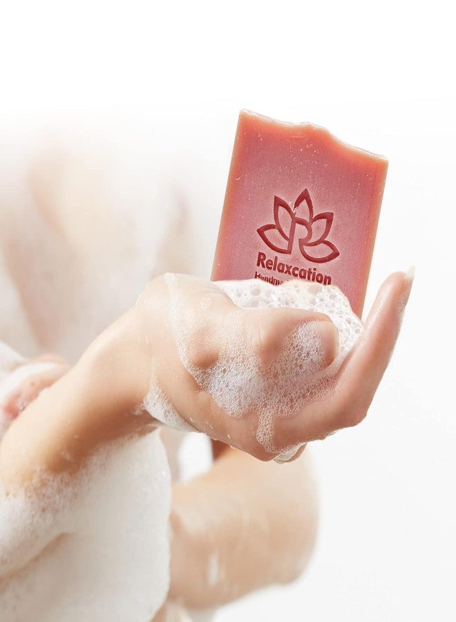 Relaxcation ROSE Natural Bar Gentle and Luxurious Soap with Fresh Rose Water, Kaolin Clay, Moisturizing Coconut Oil - Gentle Pink Soap for Face Sensitive skin - Perfect for Face and Body - 4.5 oz - Image 2