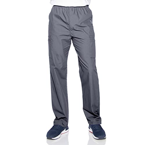 Landau Essentials Relaxed Fit 7-Pocket Elastic Cargo Scrub Pants for Men 8555 - Image 1
