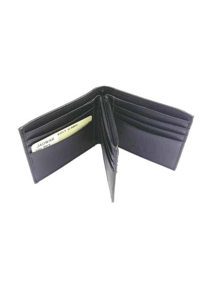 JADWAR Men's Black Genuine Leather Bifold Card Wallet - Jedwar Brand - Image 3