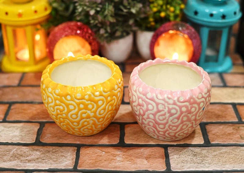 SHRIYAM CRAFT Ceramic Plant Pot Flower Pot Planter Indoor Outdoor Round Shape (Round Plant Pot Pack of 4) - Image 2