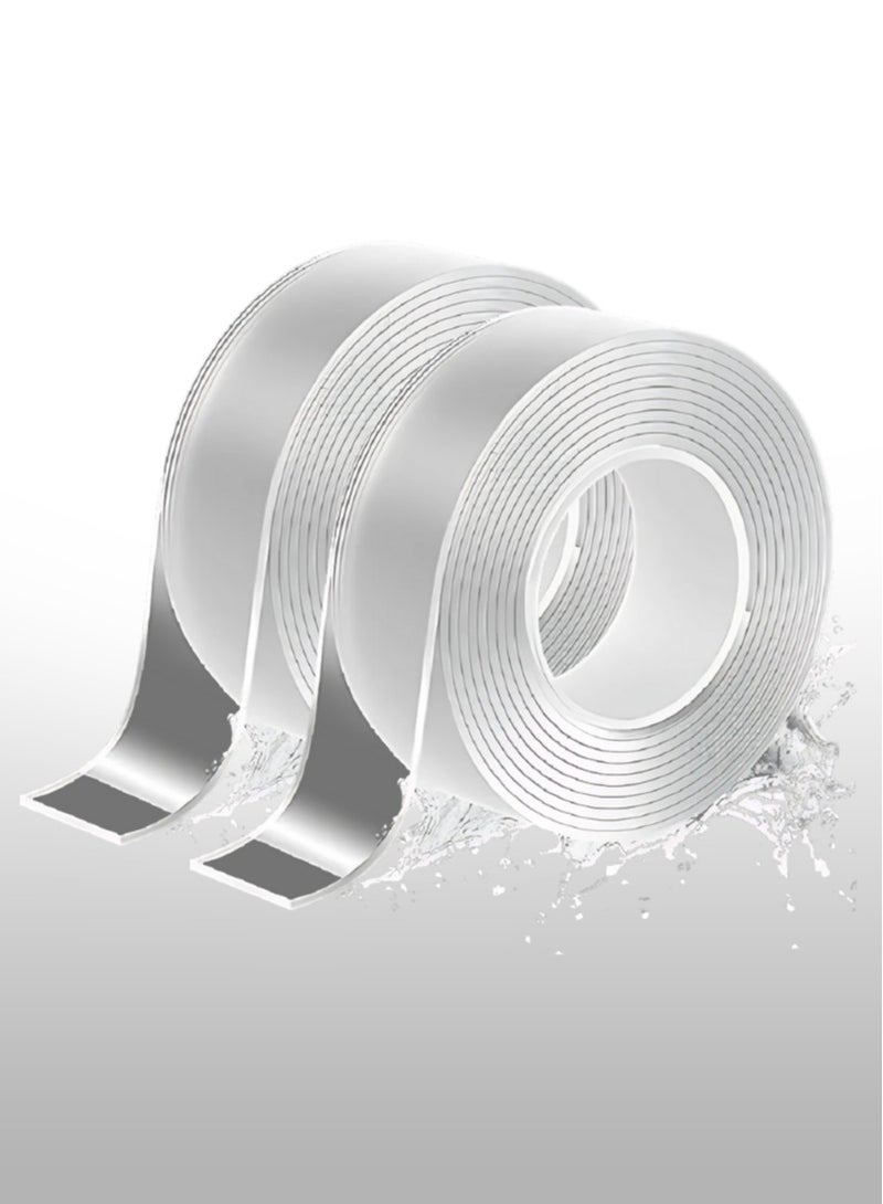 Set of 2 | Nano Heavy-Duty Clear Double-Sided Tape | Powerful Bond, Removable, Strong Adhesive | Perfect for DIY Projects, Home Renovation, Hanging Photos, Mounting, and More | 3m x 30mm  - Image 1