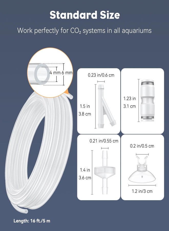 باوفلي أنبوب Pawfly بطول 16 قدمًا مقاوم لثاني أكسيد الكربون، أنبوب هواء قياسي 3/16 بوصة لنظام ثاني أكسيد الكربون في أحواض السمك، أنبوب شفاف لثاني أكسيد الكربون في أحواض السمك، أنبوب هواء مرن من البولي يوريثان مقاوم للانثناء مع أكواب شفط وموصلات. - Image 2