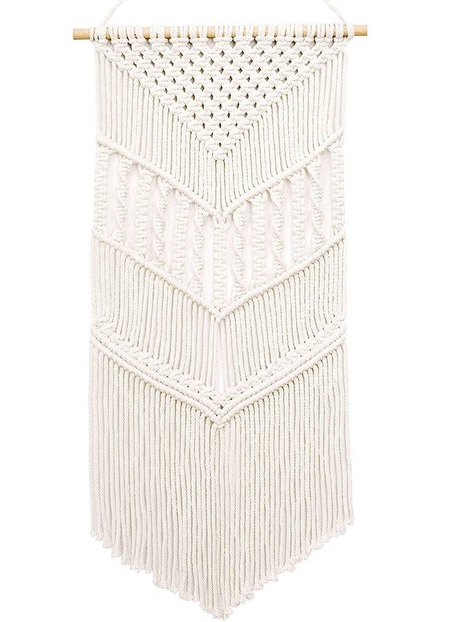 ecofynd Vintage Cotton Boho Wall Hanging | Bohemian Nordic Woven Wall Decor Tapestry, Hippie Beautiful Geometric Art, Large, White - Image 1
