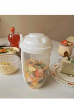 SYOSI Salad Cup, 2022 New Keep Fit Salad Meal Shaker Cup with Fork and Salad Dressing Holder, Fresh Salad Cup with Washing Brush, Health Salad Container, Portable Vegetable Breakfast to Take Away  - Image 4