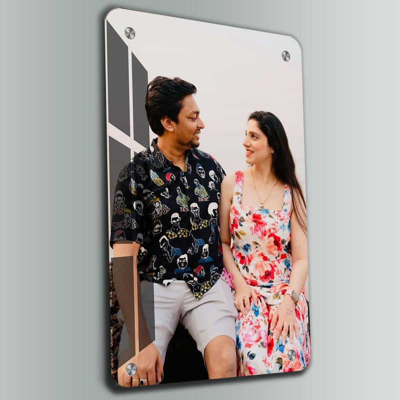 Print Uphaar Print Uphaar Personalized Waterproof UV Printing Acrylic 5mm Photo Frameless Picture Customised Gift For Wedding Birthday Anniversary Special Moment Vertical 18X24 Inches  - Image 3