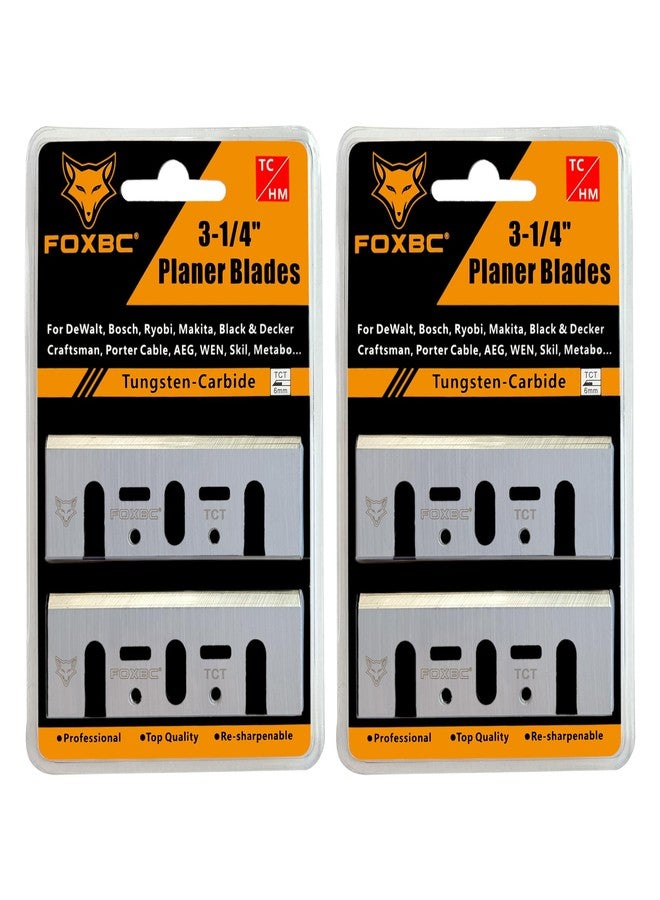 FOXBC 3-1/4 Inch Tungsten‑Carbide Planer Blades Replacement for Makita, DeWalt, Bosch, Ryobi and Most Hand-Held Planer - 2 Sets - Image 1
