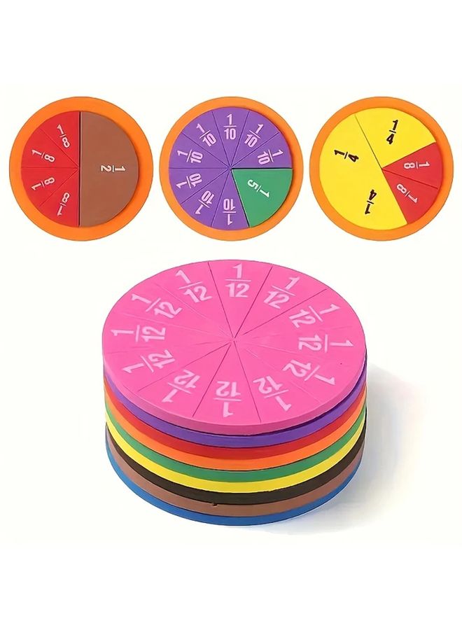 9pcs Random Color EVA Math Fraction Teaching Tools Addition Subtraction Learning Aids - Image 2