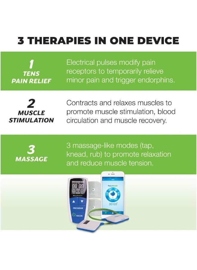 AccuRelief - AccuRelief Wireless Tens Unit and EMS Muscle Stimulator - Includes Pulse Massager - Pain Relief Device with Remote and Mobile App - Image 1