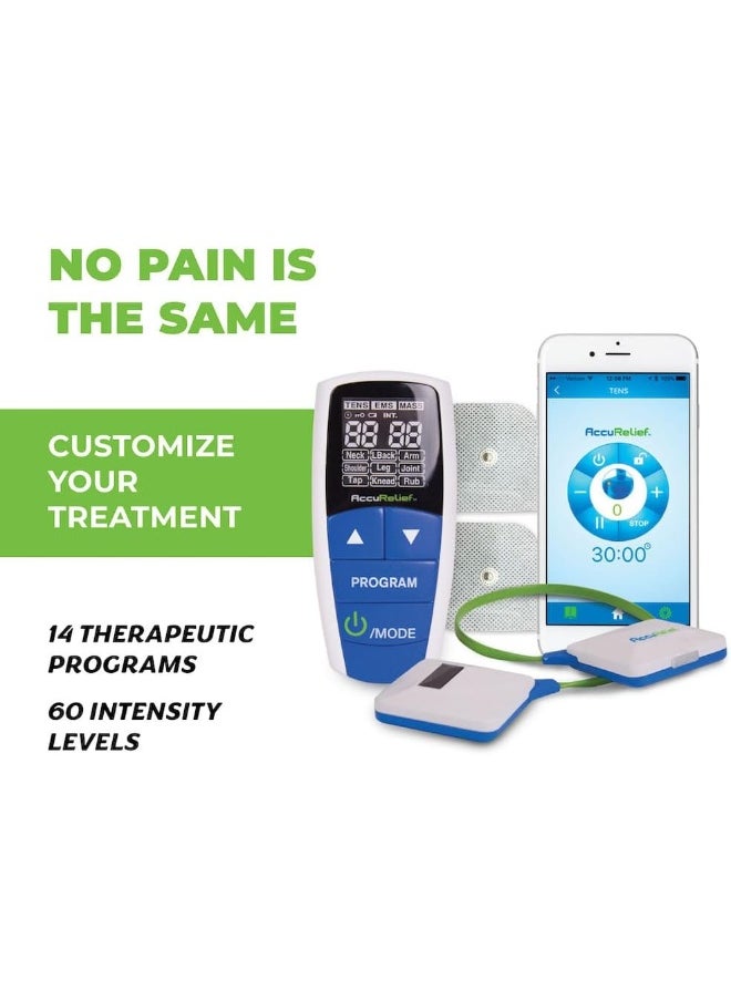 AccuRelief - AccuRelief Wireless Tens Unit and EMS Muscle Stimulator - Includes Pulse Massager - Pain Relief Device with Remote and Mobile App - Image 1