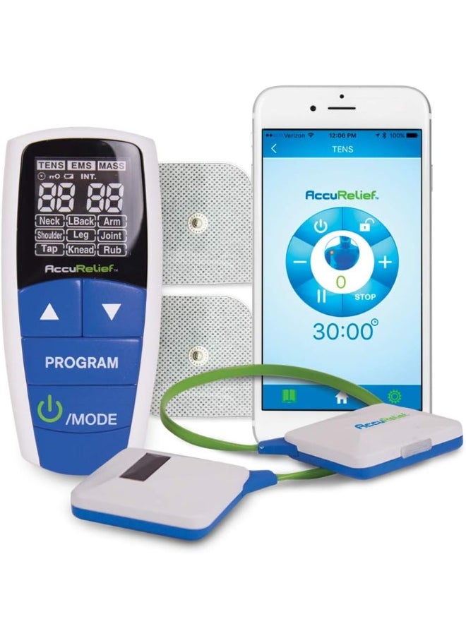 AccuRelief - AccuRelief Wireless Tens Unit and EMS Muscle Stimulator - Includes Pulse Massager - Pain Relief Device with Remote and Mobile App - Image 1