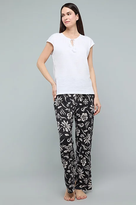 أر أند بي Patterned Lounge Pants with Drawstring Waist