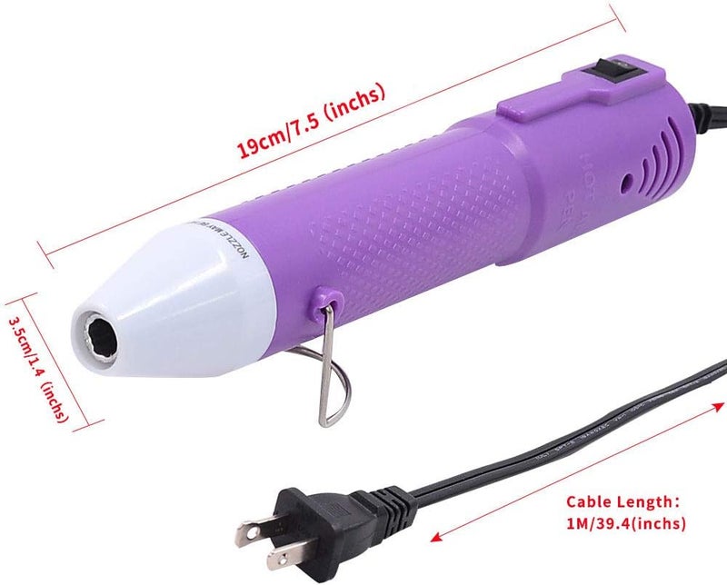MOFA Heat Gun, Embossing Mini Heat Gun,Hot Air Gun For Craft with Stand For DIY Embossing And Acrylic Paint Dryer,Multi-Purpose Electric Heating Nozzle 150W 110V(Purple) - Image 1