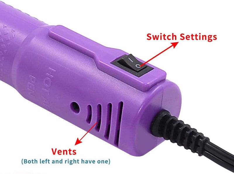 MOFA Heat Gun, Embossing Mini Heat Gun,Hot Air Gun For Craft with Stand For DIY Embossing And Acrylic Paint Dryer,Multi-Purpose Electric Heating Nozzle 150W 110V(Purple) - Image 3