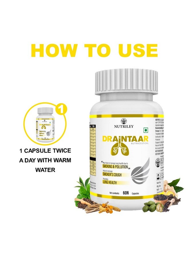 Nutriley Lung Detox Tablets, Lung Supplement, Lung Detoxification Capsules For Women & Men (60 Capsules) - Image 3