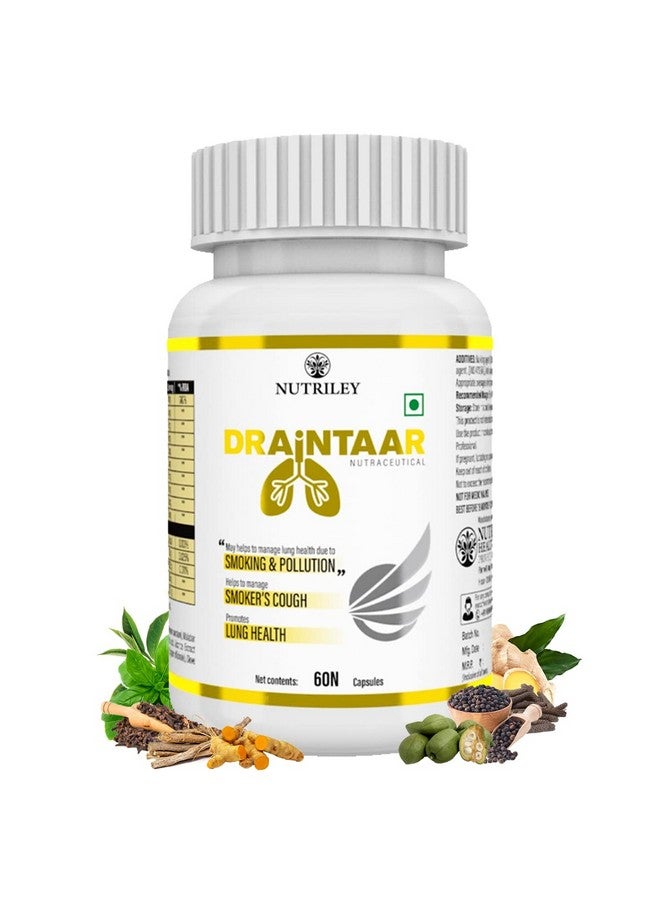Nutriley Lung Detox Tablets, Lung Supplement, Lung Detoxification Capsules For Women & Men (60 Capsules) - Image 1