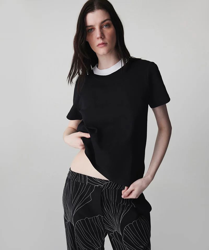 Ipekyol Contrast Collar Color-Block T-Shirt