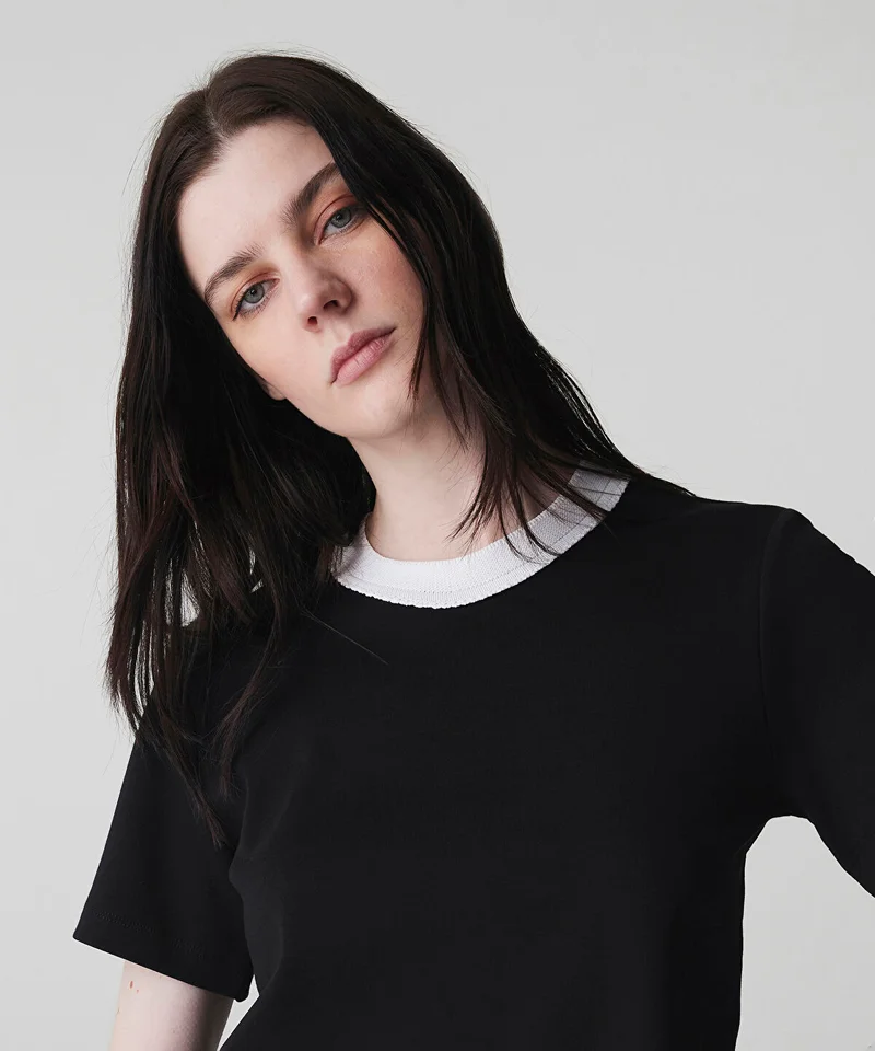 Ipekyol Contrast Collar Color-Block T-Shirt